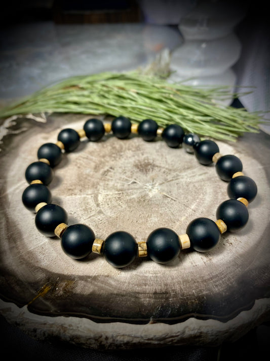 Picture Jasper, Onyx and Hematite