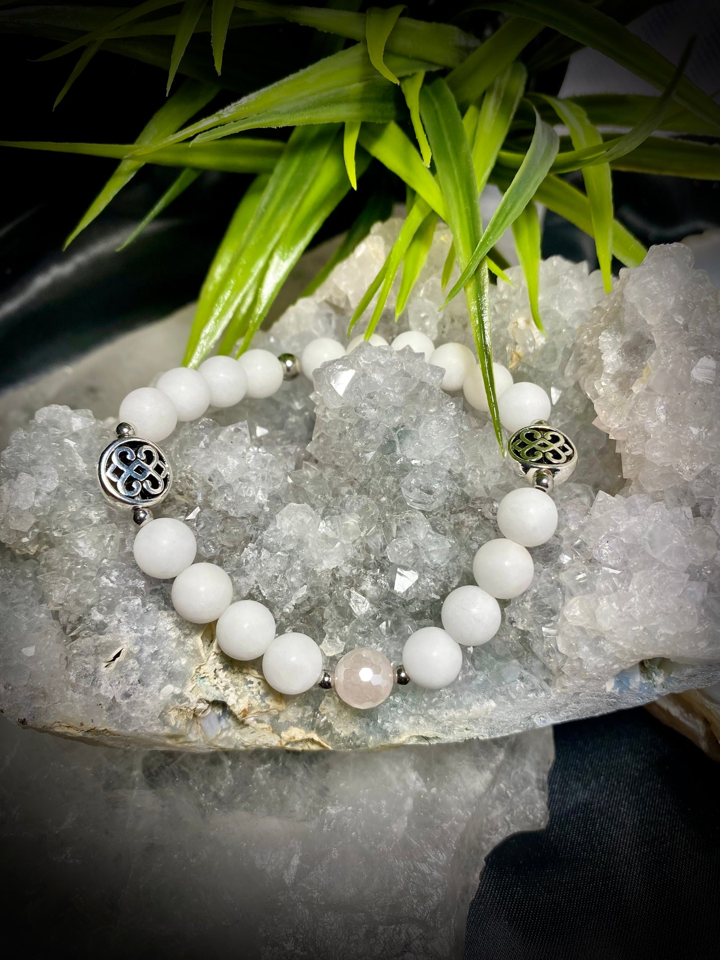 Arctic White Jade and Rose Quartz