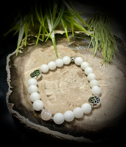 Arctic White Jade and Rose Quartz