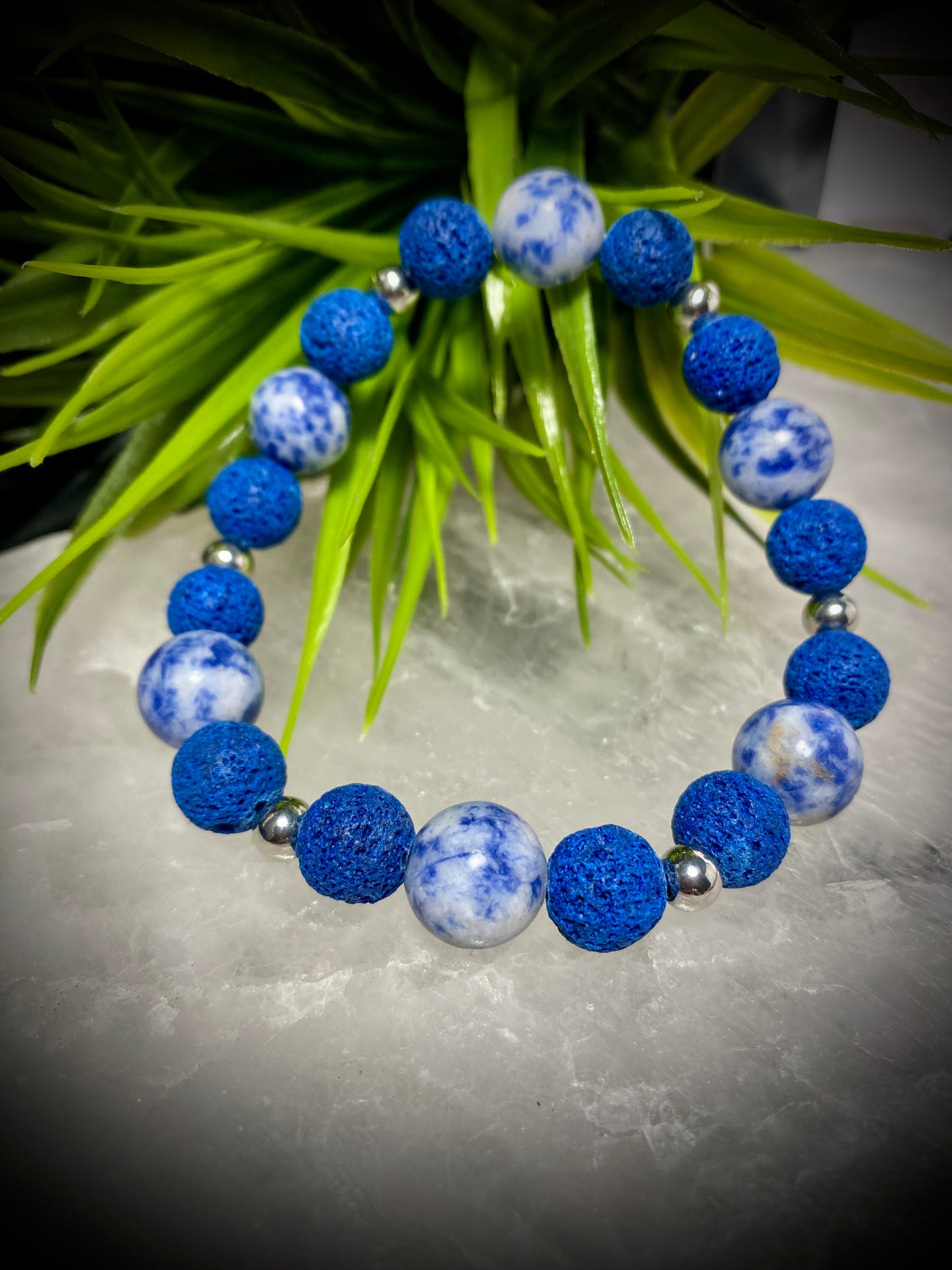 Blue Spot Jasper and Blue Lava Stone