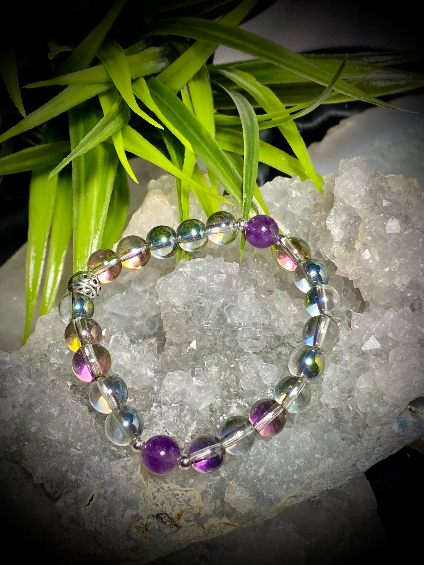 Rainbow Glass and Amethyst