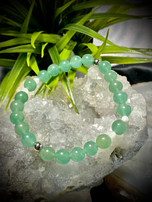 Green Aventurine and Mother of Pearl