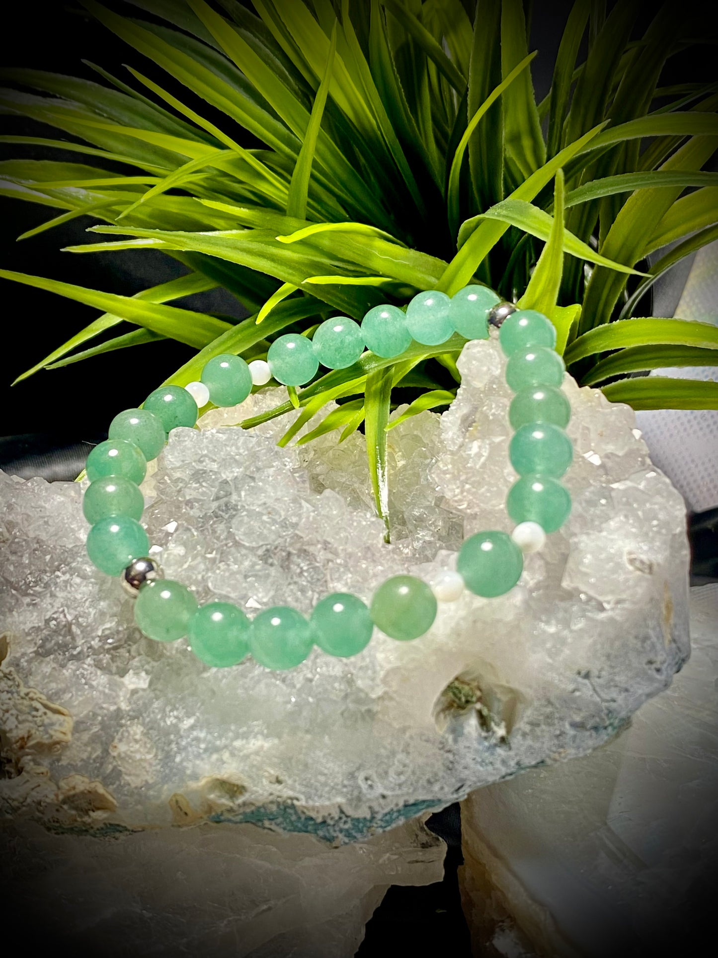 Green Aventurine and Mother of Pearl